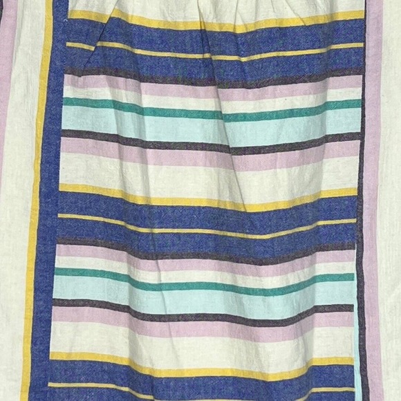 Lucky Brand Dress Girls Large Shift Dress Cream Blue Stripe Bohemian Hippie - Picture 4 of 6